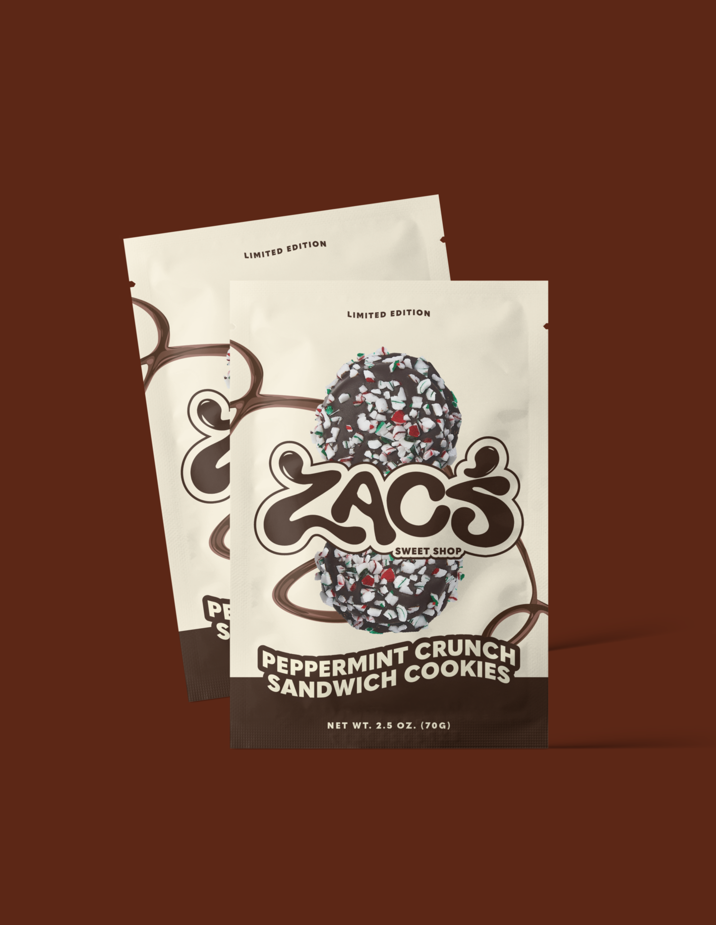 Peppermint Crunch Sandwich Cookies